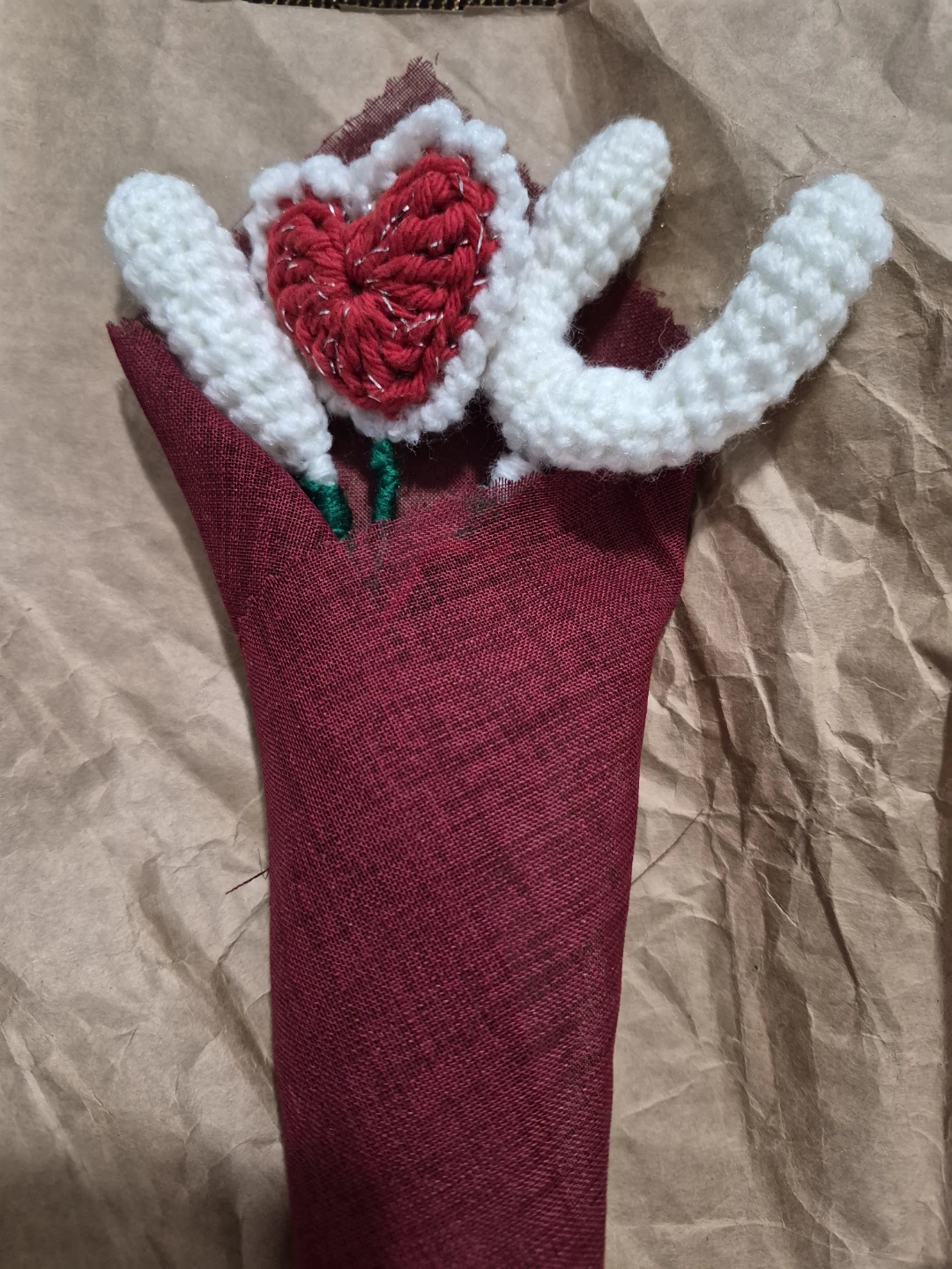 Handmade Crochet "Love" Heart Decoration - photo 3