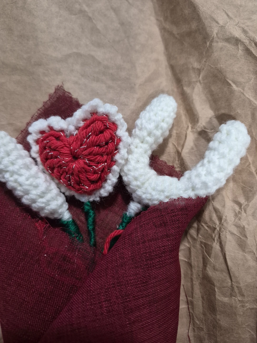 Handmade Crochet "Love" Heart Decoration - photo 4