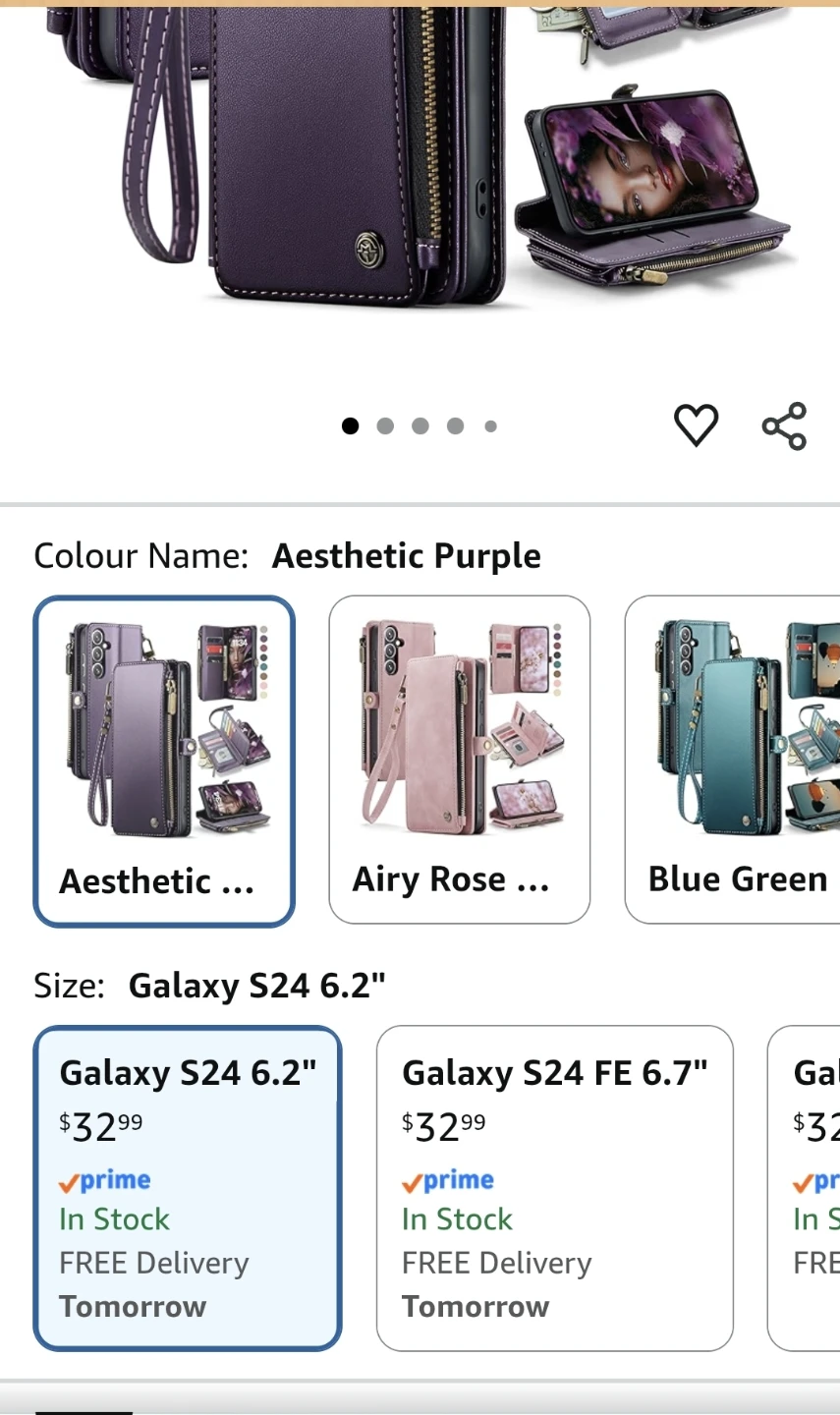 Defencase Wallet Case for Samsung Galaxy S24 6.2" - Purple - photo 5