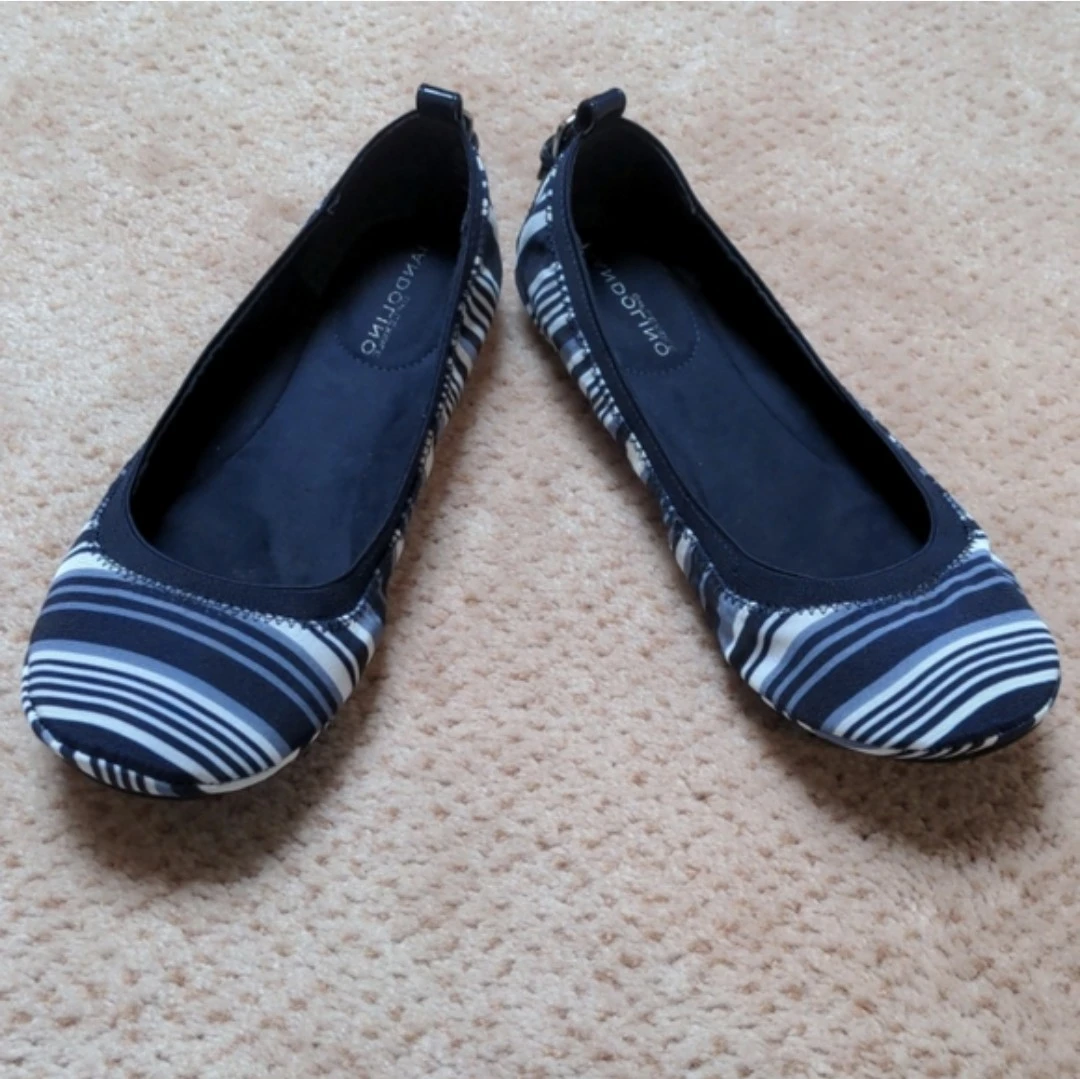 New Size 6.5 Bandolino Striped Ballet Flats