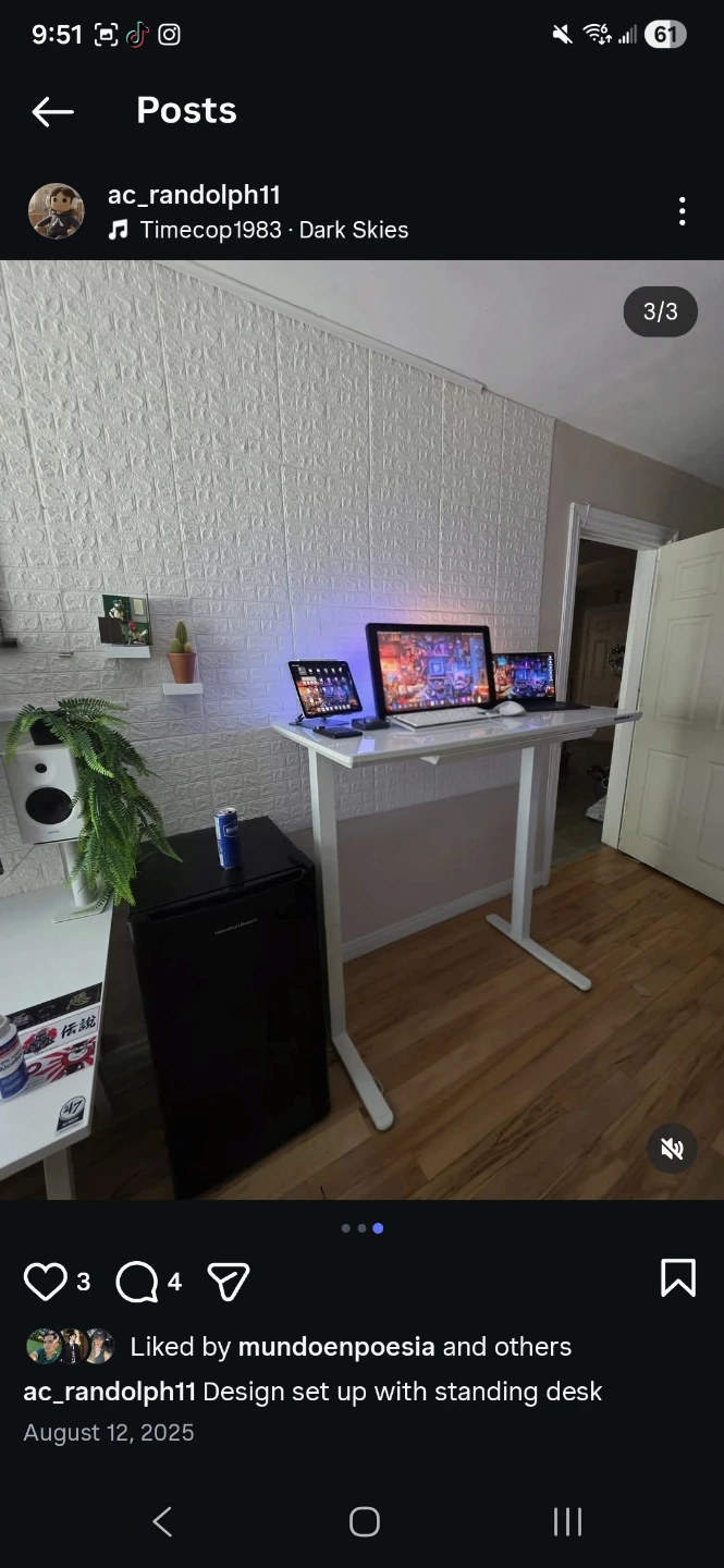 White Standing Desk with Digital Display