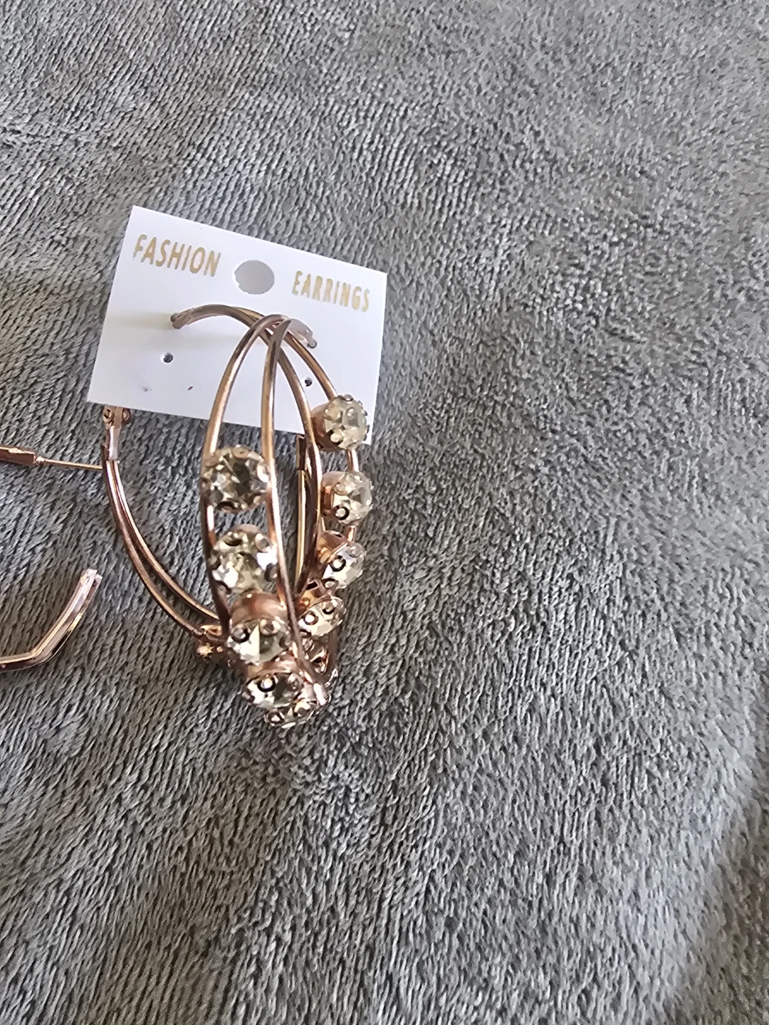 Rose Gold Hoop Earrings Set - photo 2