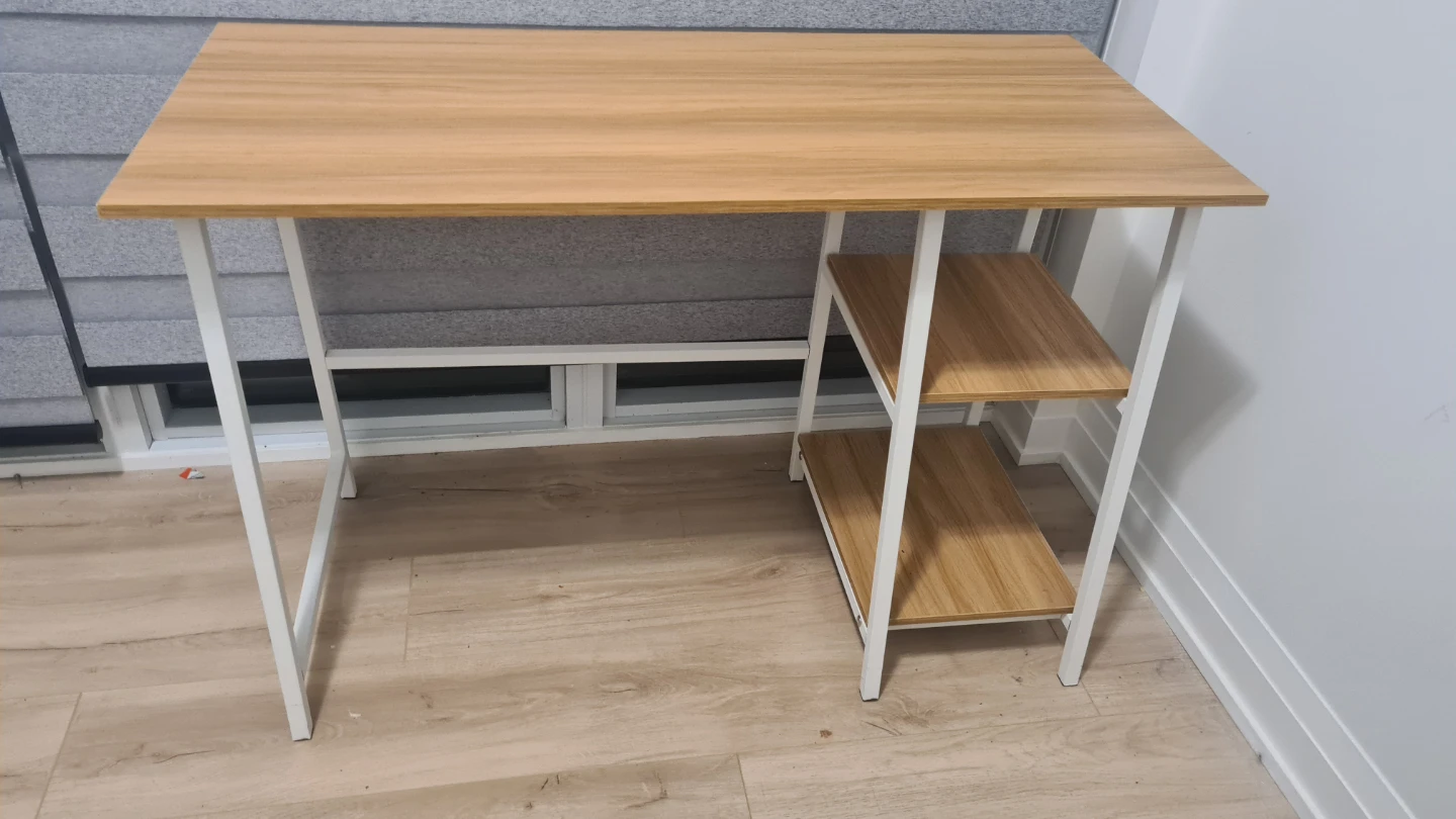 Wooden Top Desk with 2 Shelves - photo 2