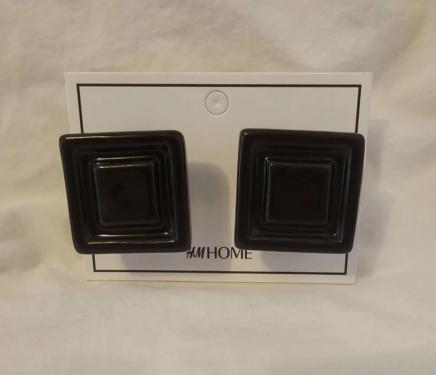 Black H&M Stoneware Cabinet/Draw Knobs 2 - Pack