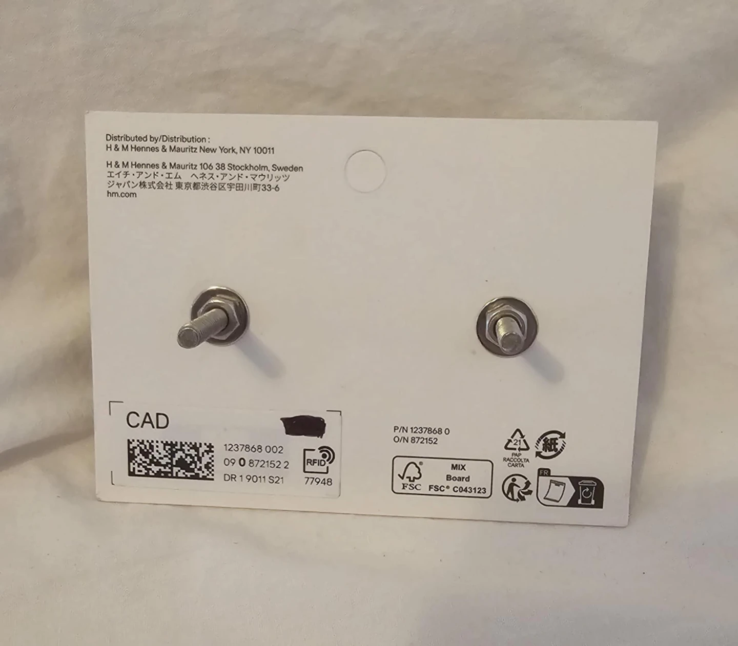 Black H&M Stoneware Cabinet/Draw Knobs 2 - Pack - photo 2