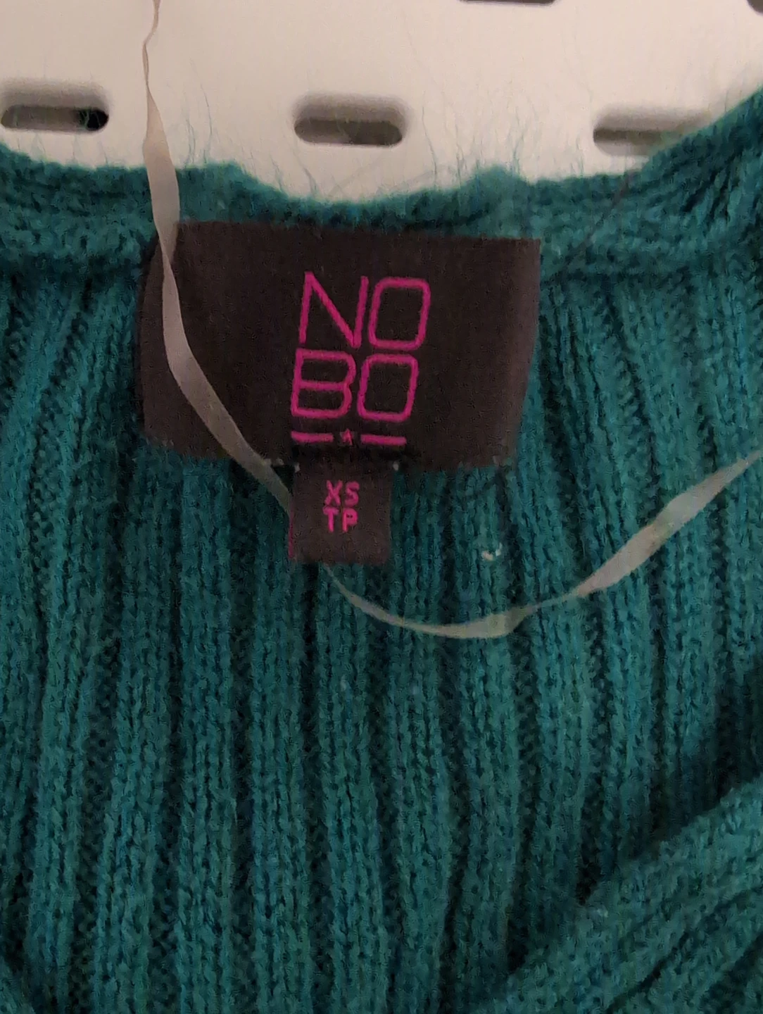 NO BO Teal Ribbed V-Neck Sweater - XS - photo 2