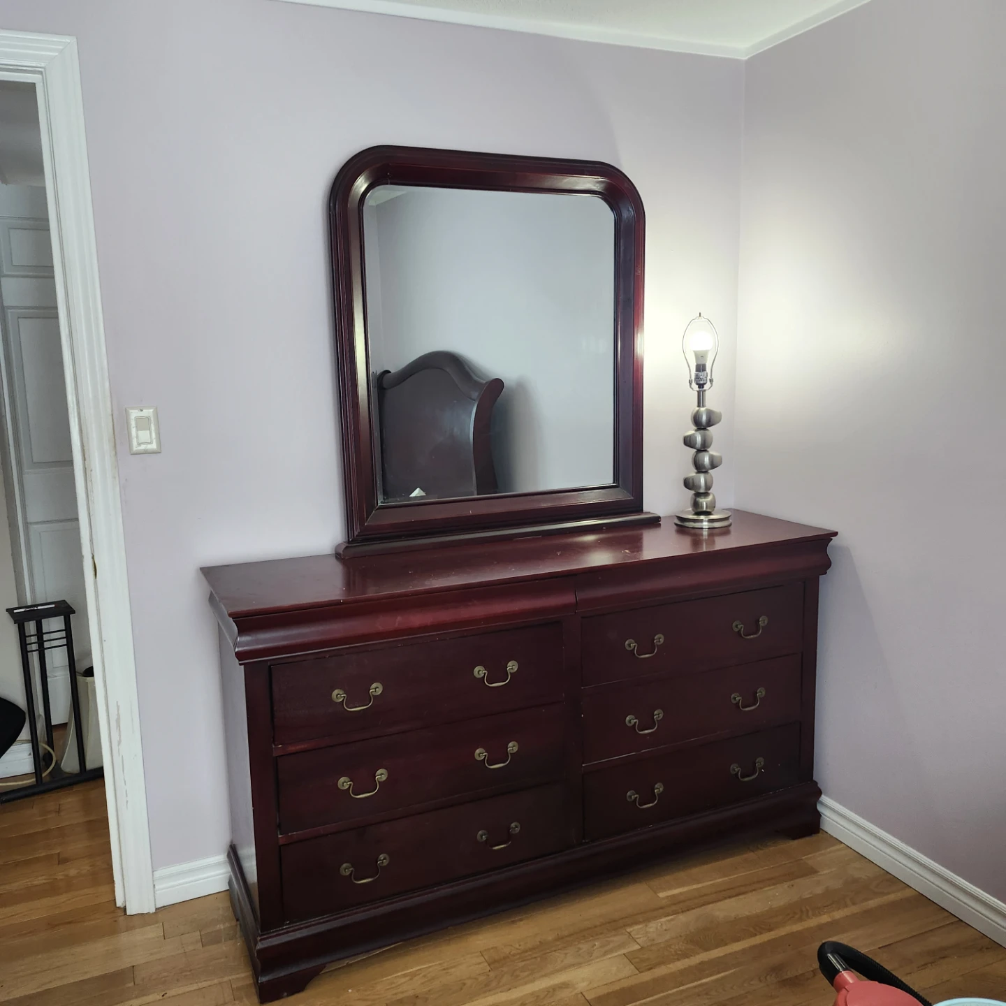 Maroon Dresser with Mirror