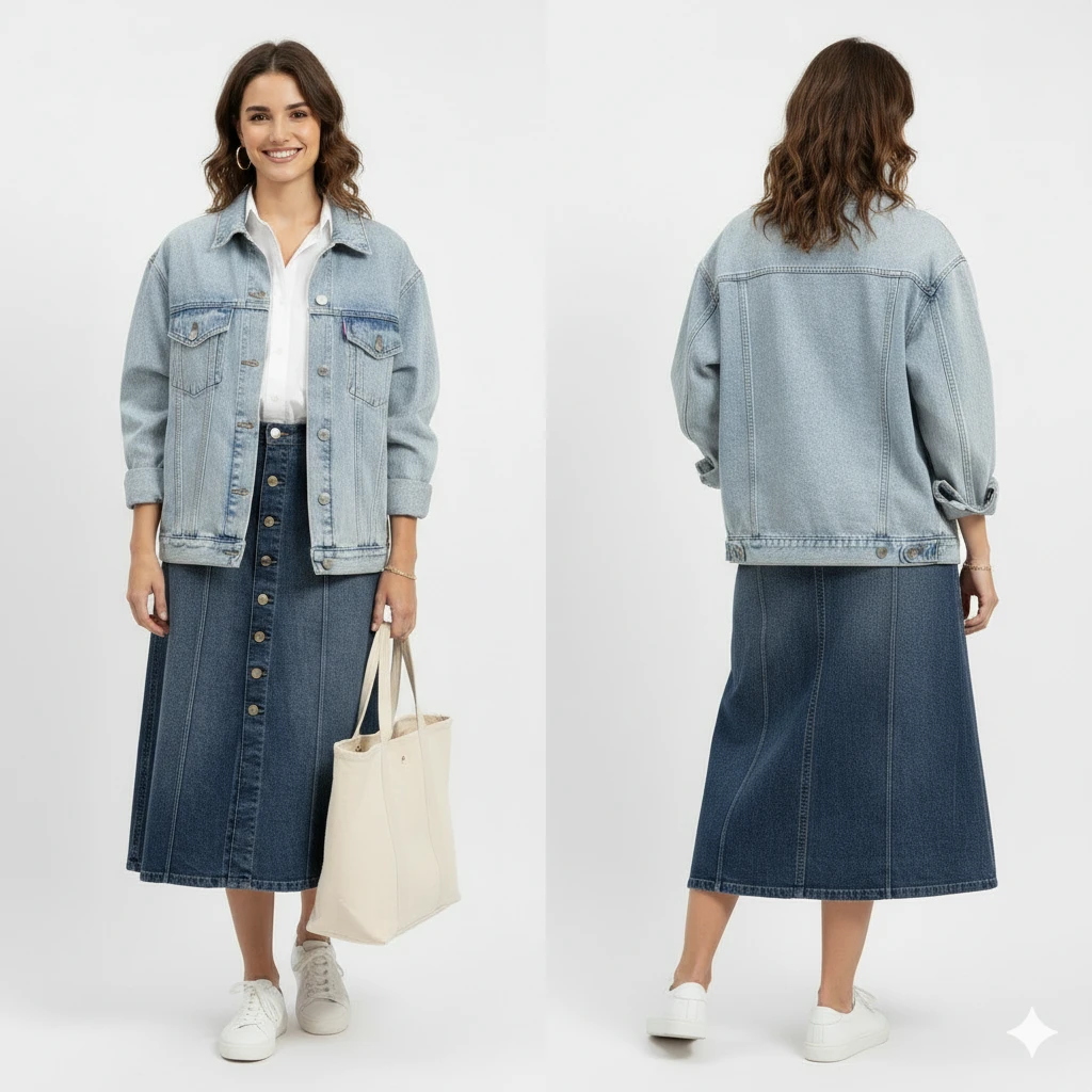 DL1961 Alma A-Line Denim Midi Skirt Size 26 (Fits like US 27/28) - photo 4
