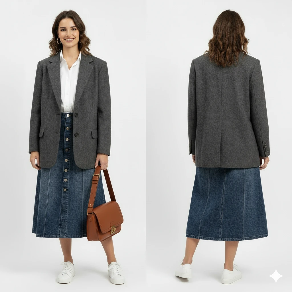 DL1961 Alma A-Line Denim Midi Skirt Size 26 (Fits like US 27/28) - photo 5