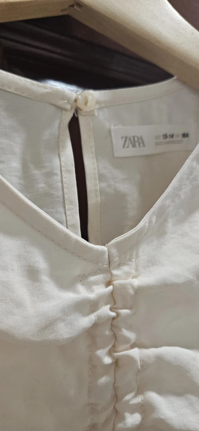 ZARA Cream Ruched Puff Sleeve Top - Size 13-14 Years - photo 2