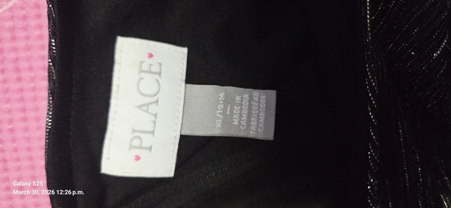 The Children's Place Black & Gold Glitter Dress XL/TG 14 - photo 4