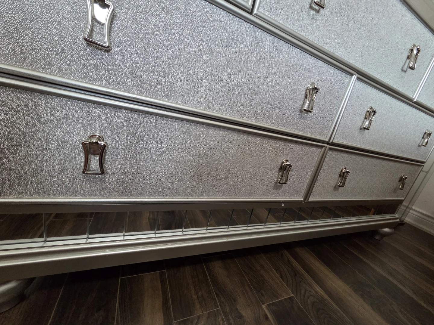Silver 9-Drawer Dresser with Mirror - photo 3