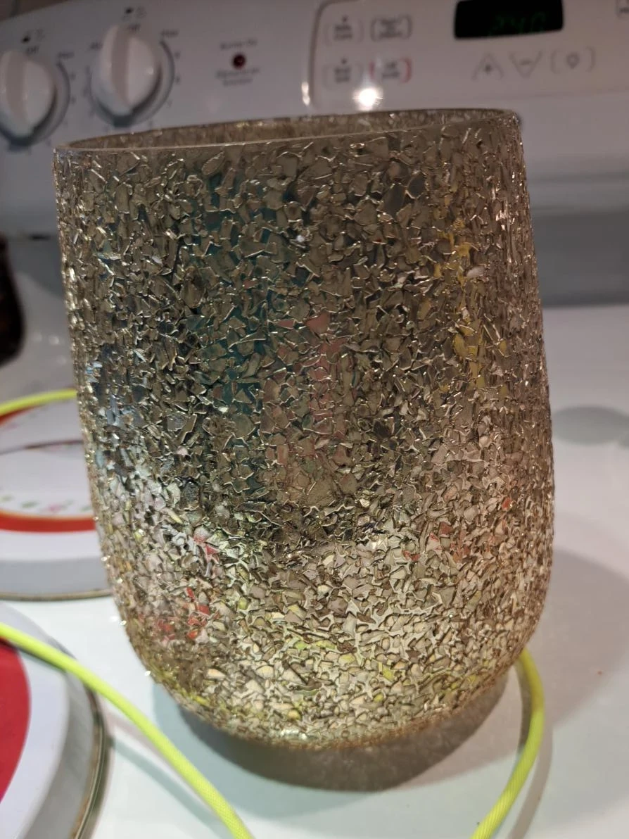 Gold Mosaic Glass Candle Holder - photo 3