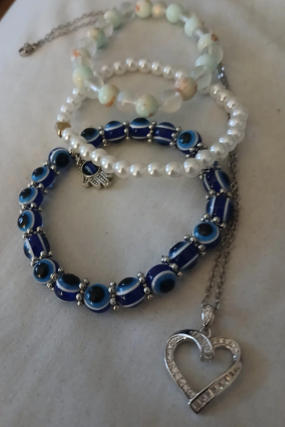 Assorted Bracelets and Heart Necklace Set