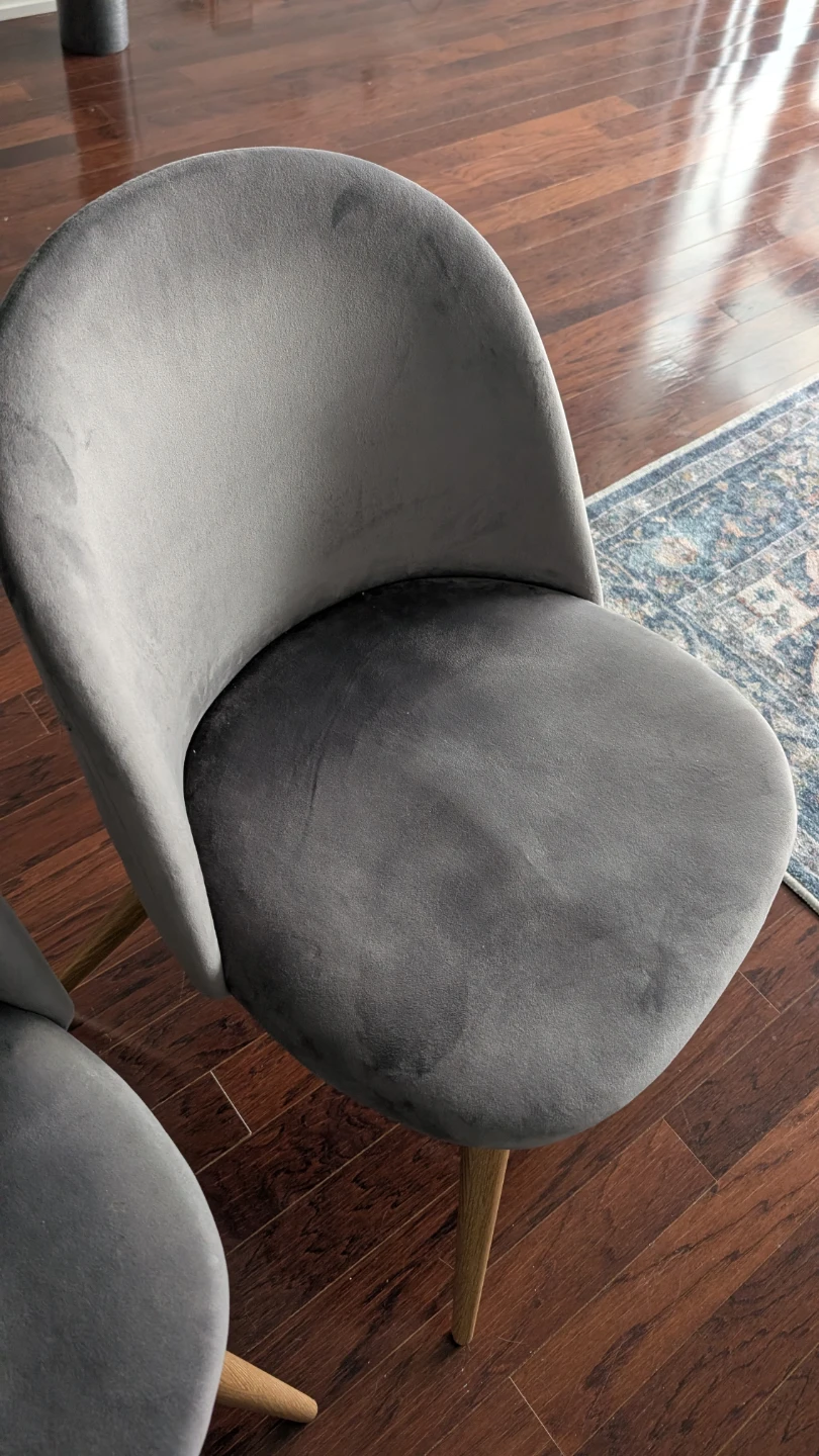 Grey Velvet Dining Chairs - Set of 2 - photo 2