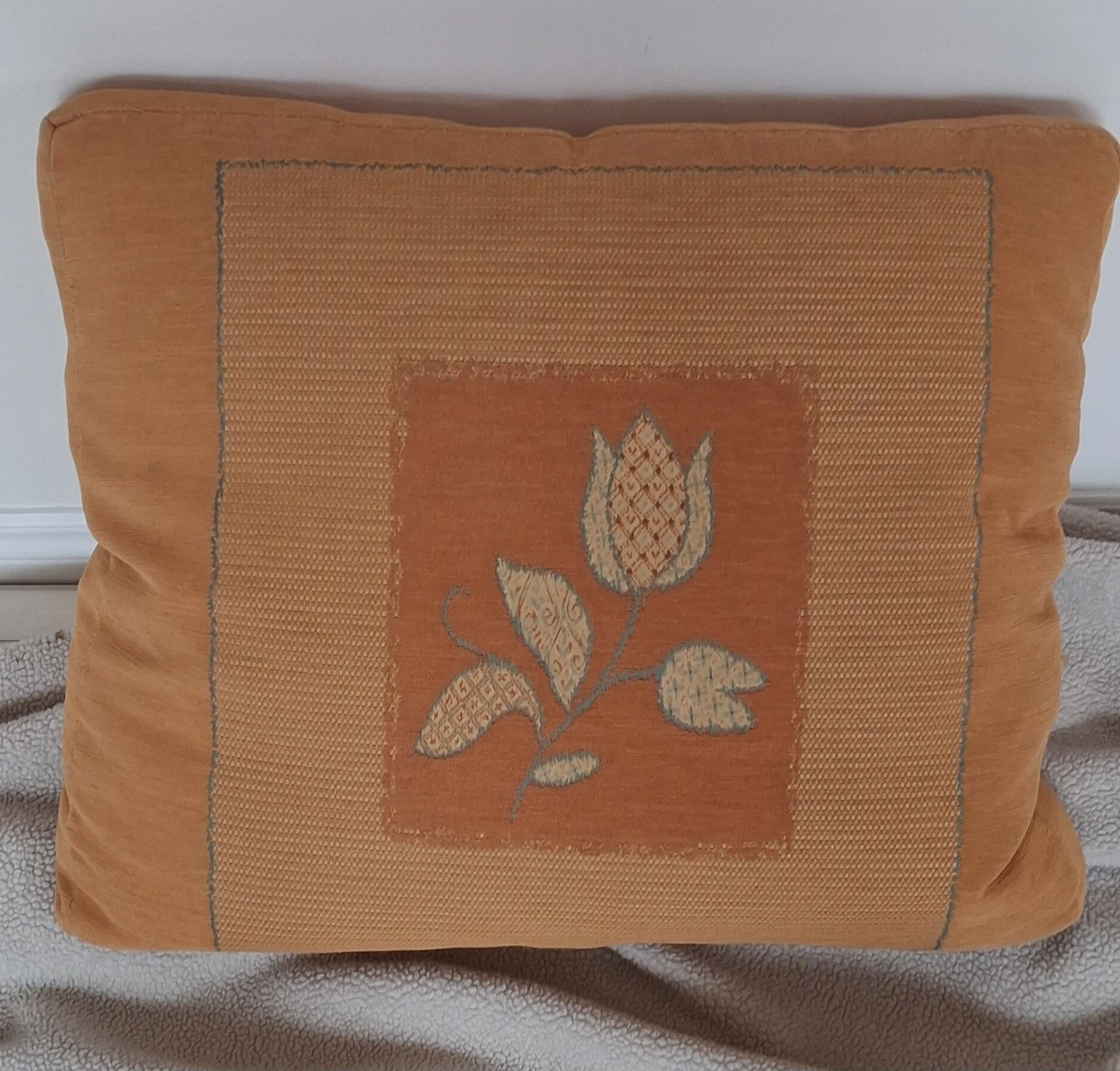 5 Decorative Throw Pillow - Orange Floral Design