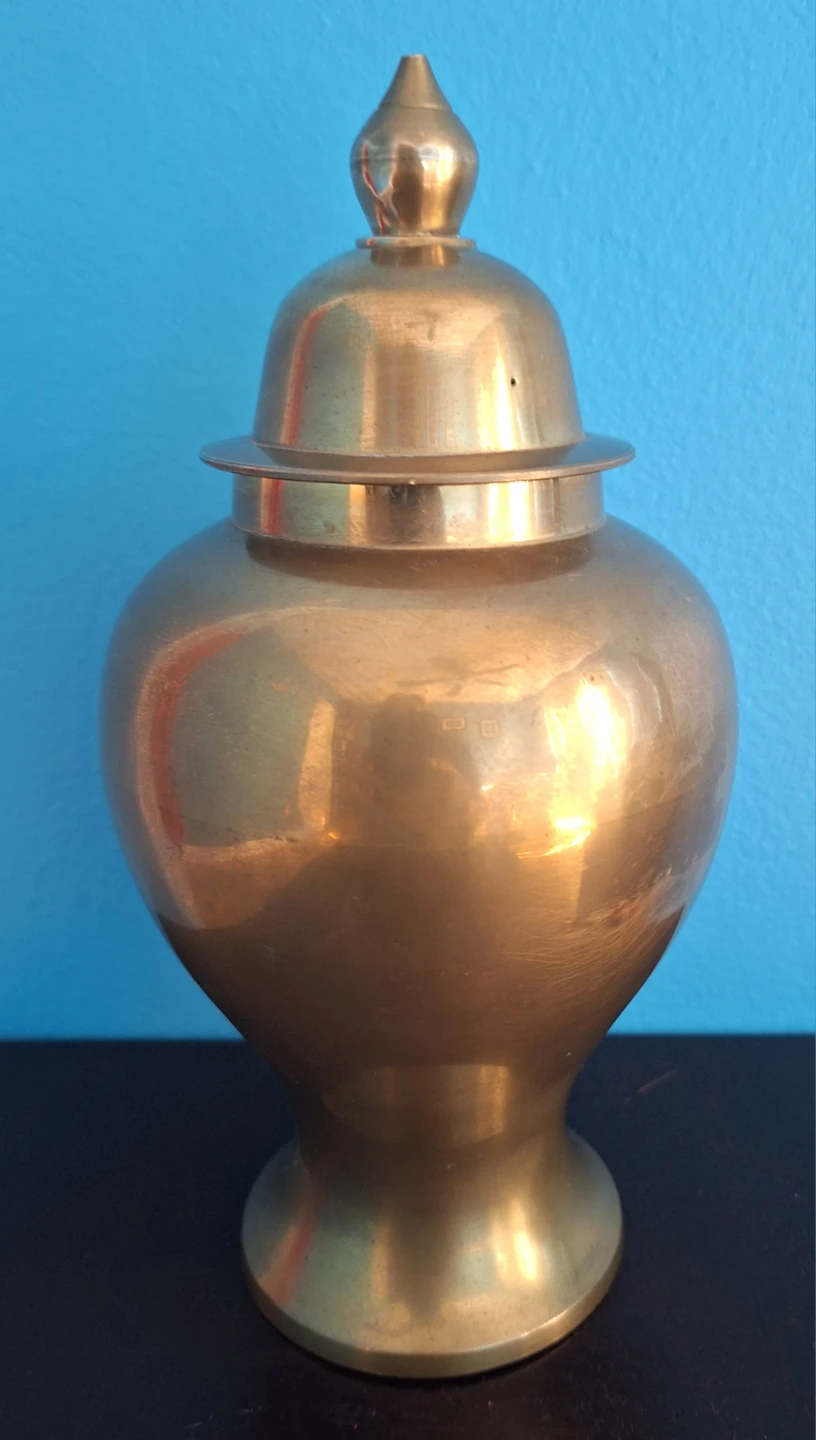Vintage Brass Decorative Urn Ginger Jar with lid