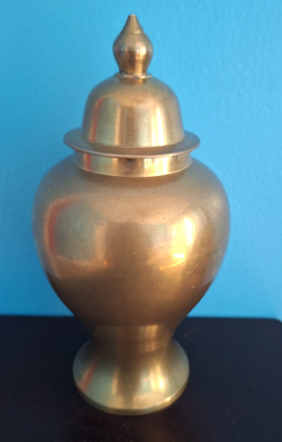 Vintage Brass Decorative Urn Ginger Jar with lid - photo 2