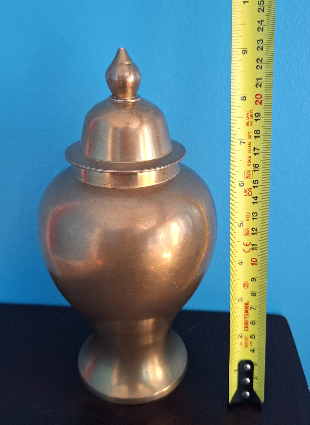Vintage Brass Decorative Urn Ginger Jar with lid - photo 3
