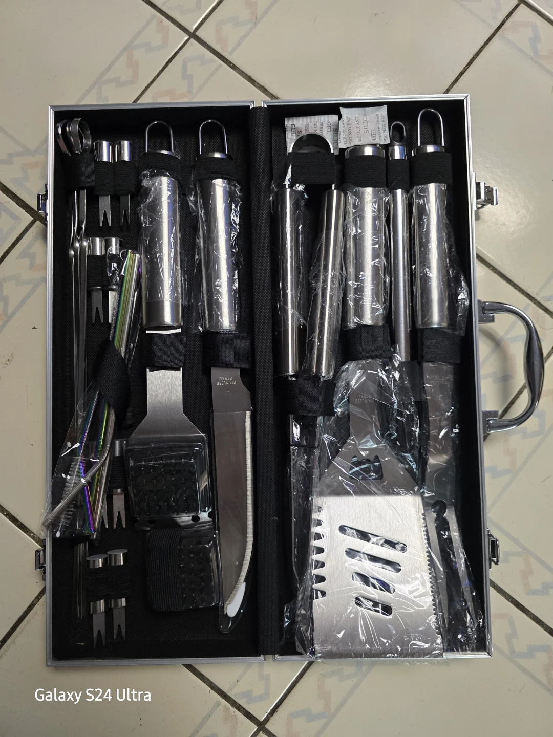Romanticist 25pcs Heavy Duty BBQ Grill Gift Set in Aluminum Case - photo 3