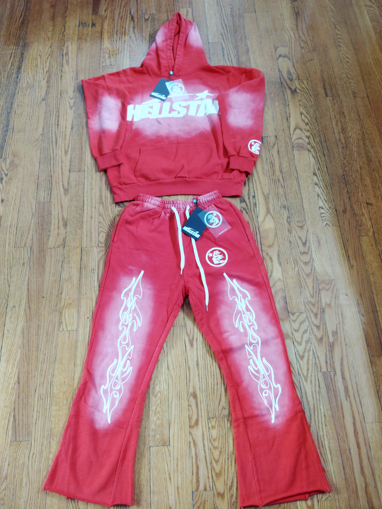Hellstar Red Flame Hoodie & Pants Set
