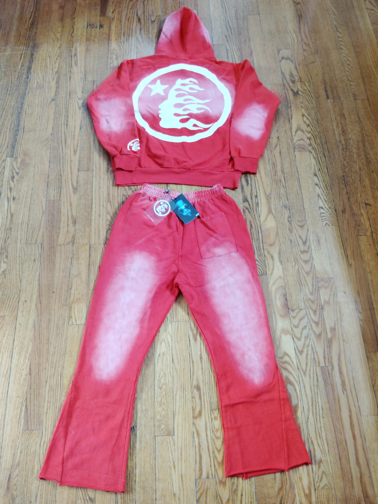 Hellstar Red Flame Hoodie & Pants Set - photo 2