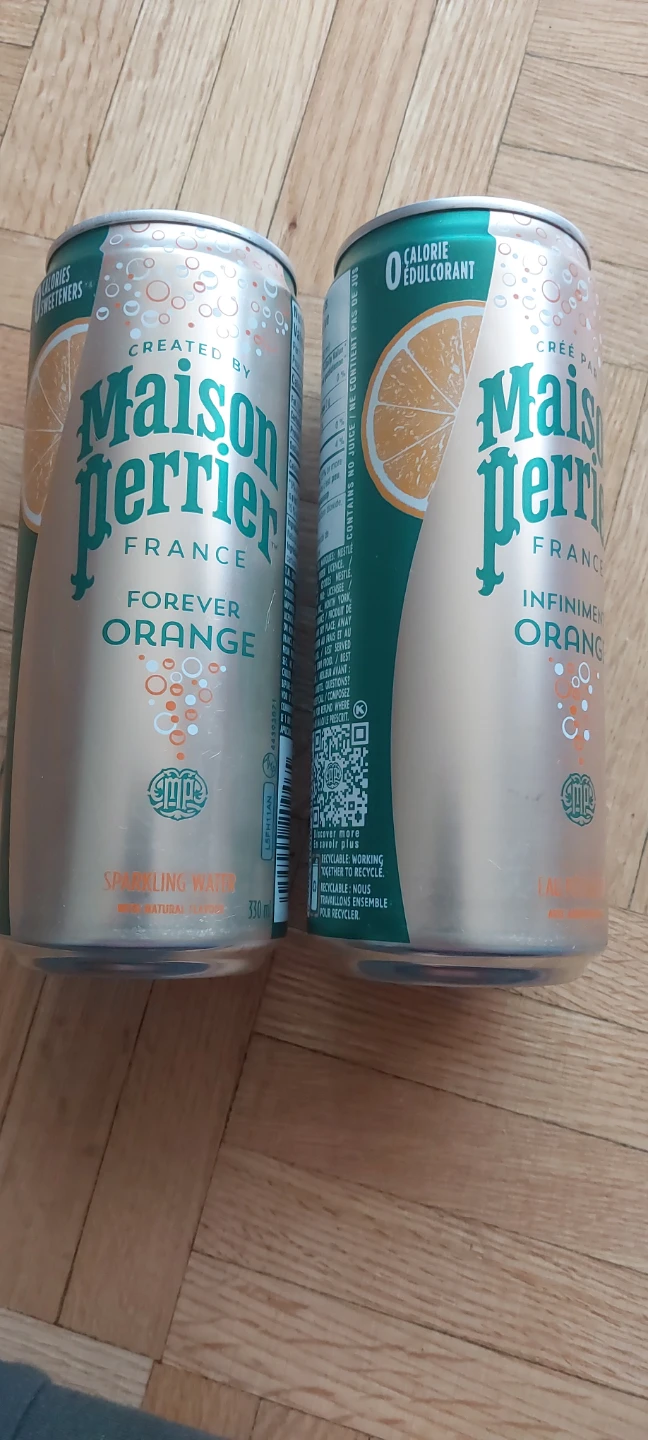 Maison Perrier Forever Orange Sparkling Water - 2 x 330ml Cans