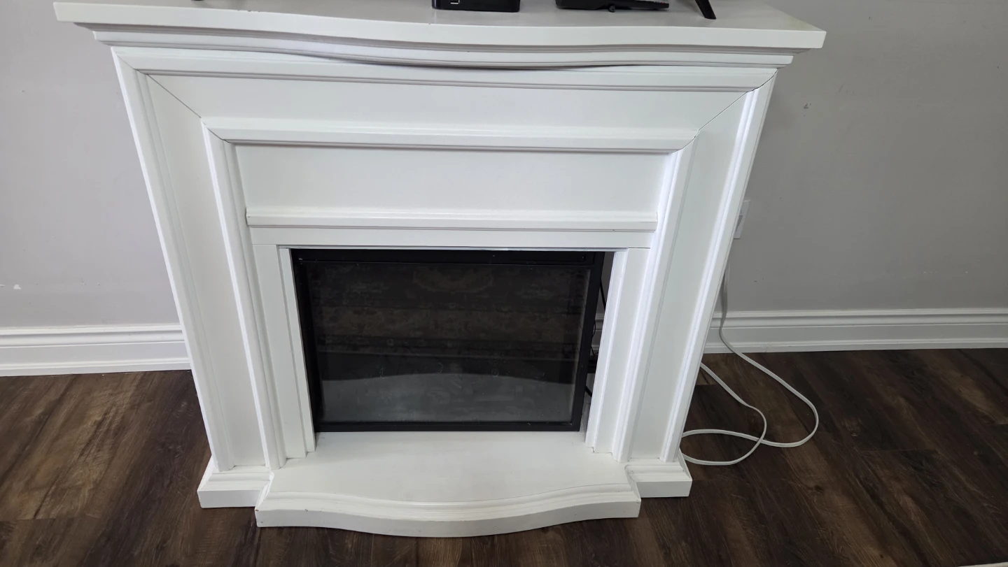 White Electric Fireplace Mantel