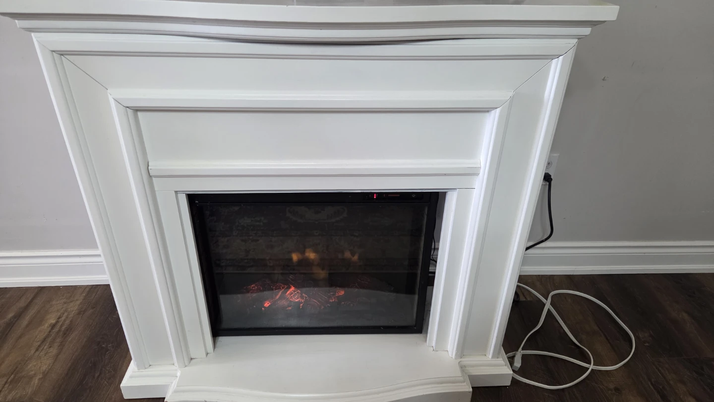 White Electric Fireplace Mantel - photo 2