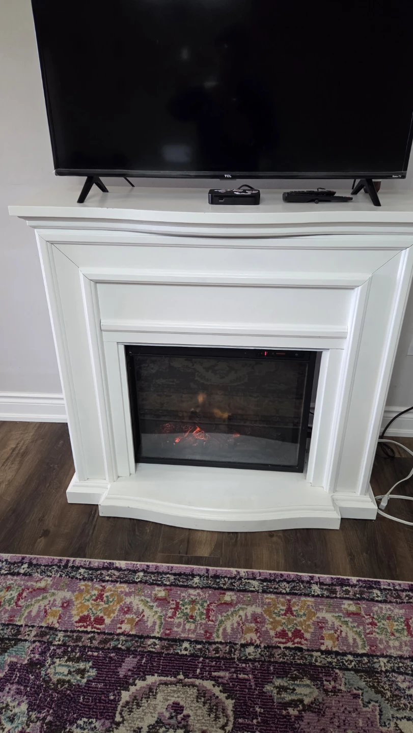 White Electric Fireplace Mantel - photo 3
