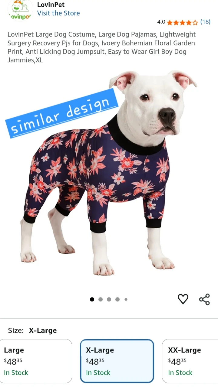NEW!   LovinPet Dog Pajamas (3 designs and sizes) - photo 2