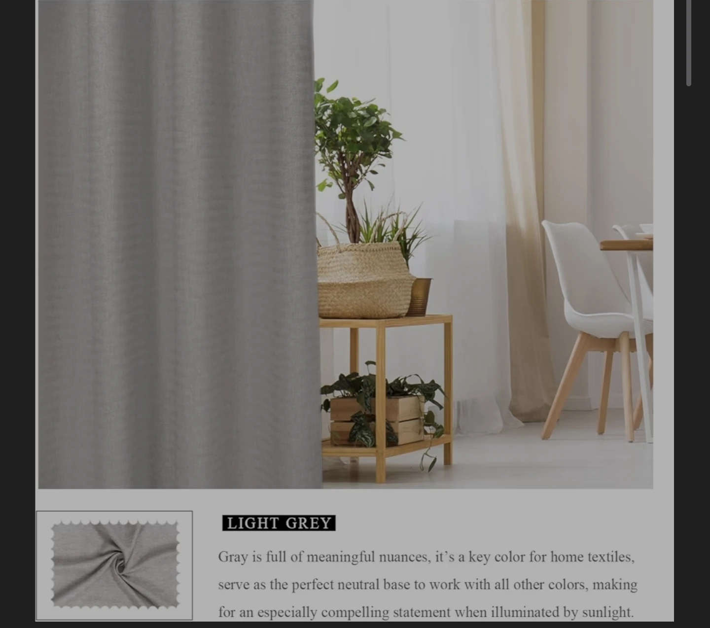52W x 84L inch-- Light Grey Room Darkening Curtains - photo 5
