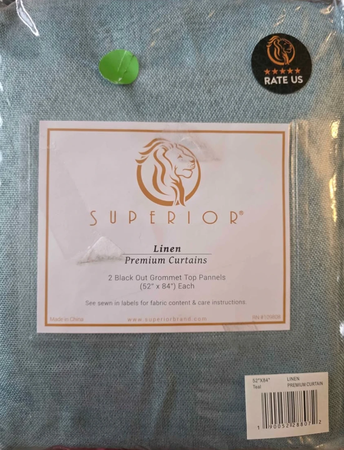 Superior Linen Premium Curtains - Teal - photo 2