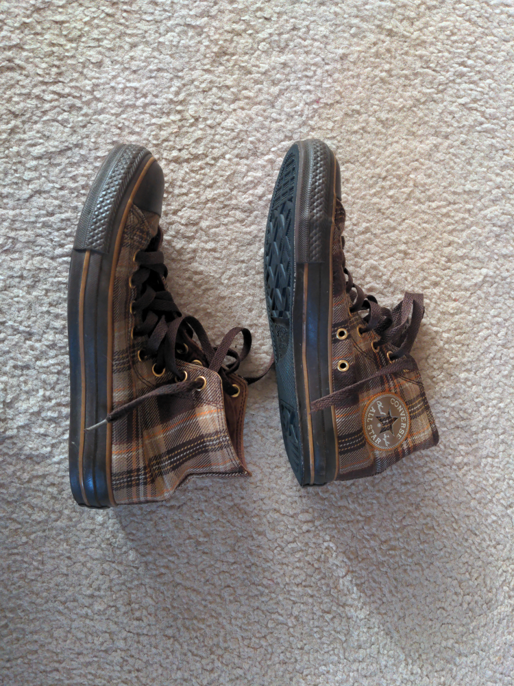 Converse All Star Plaid High Top Sneakers m6.5 w8.5