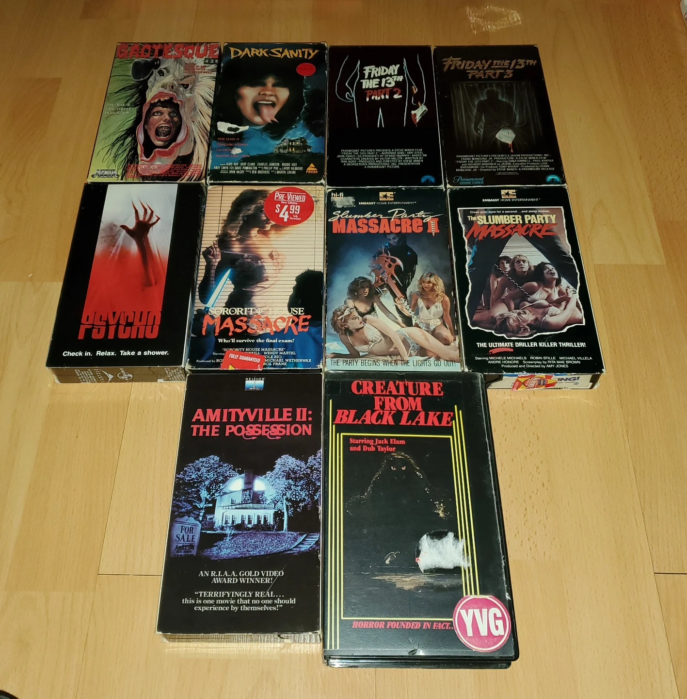 10 Horror VHS Tapes