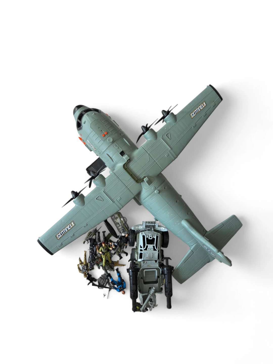 Sentinel Military Toy Airplane with Vehicle and Figures