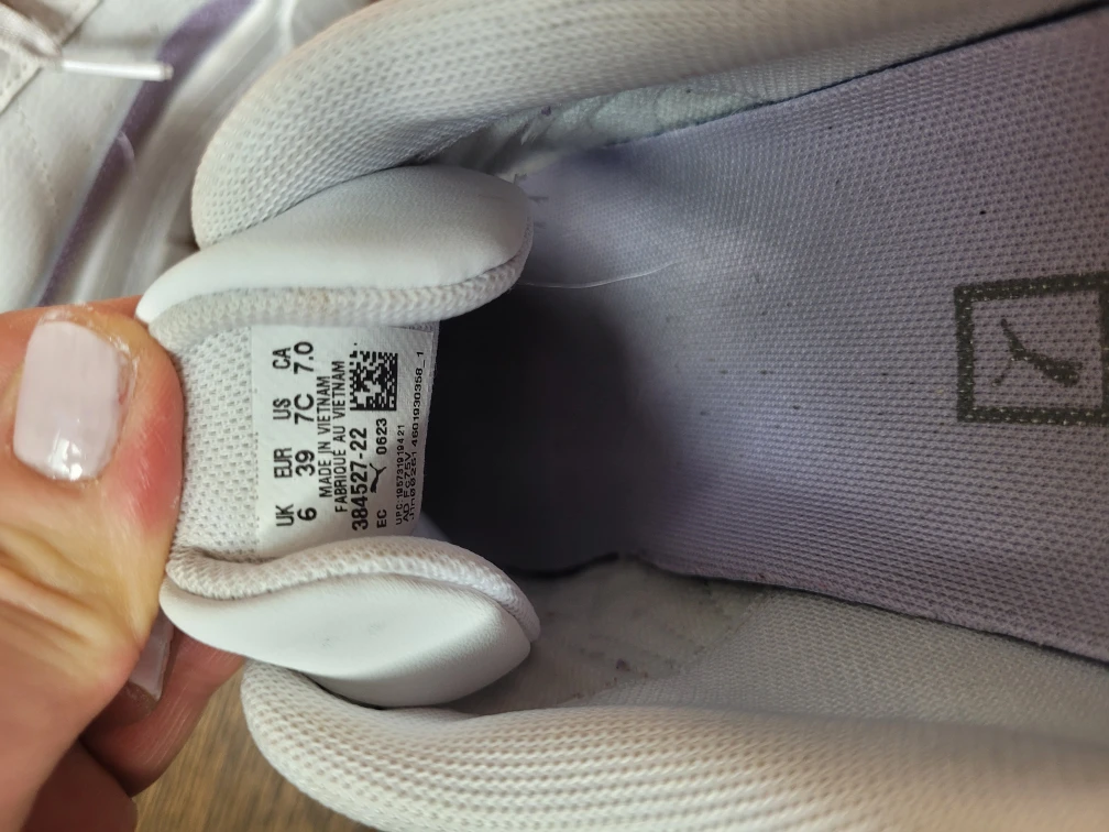 Puma White & Lavender Sneakers - Size 7 Youth - photo 5
