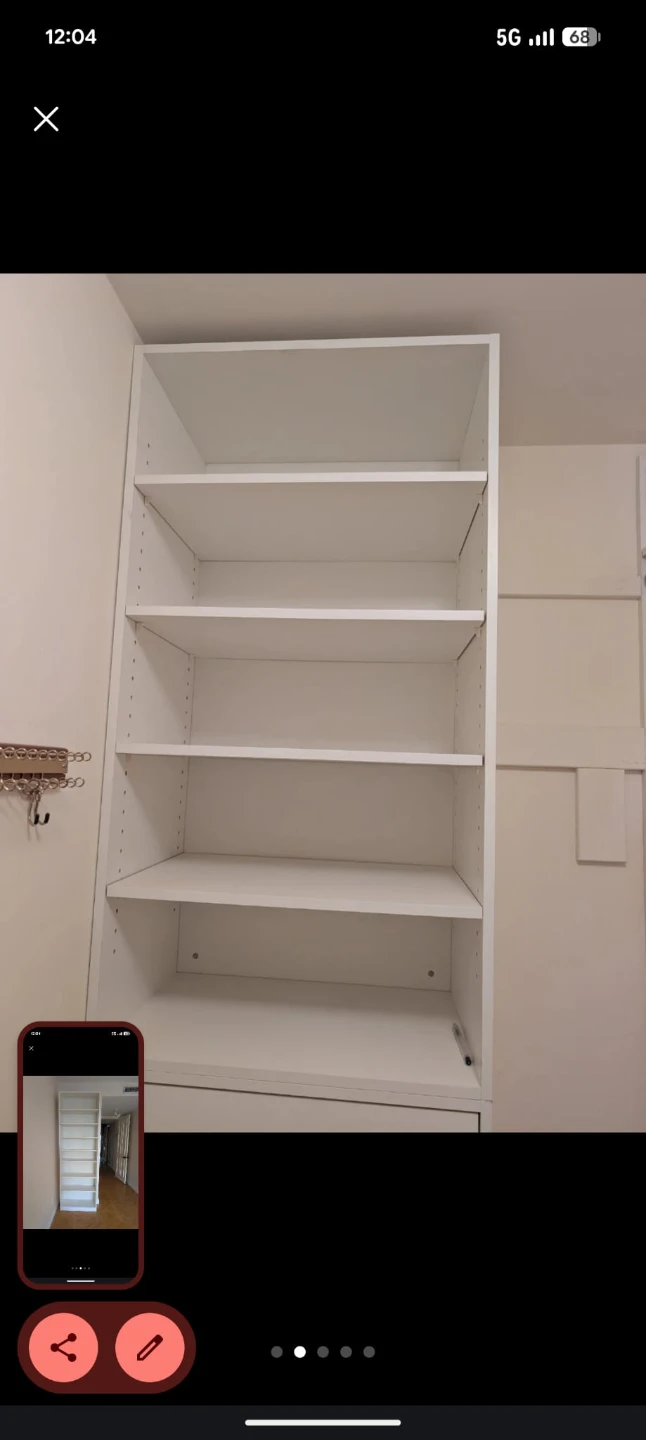 White Tall Bookshelf with 10 Shelves - photo 3