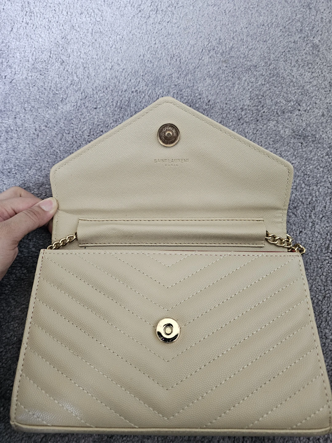 Beige Quilted Leather Wallet Bag (YSL Inspired) - photo 3