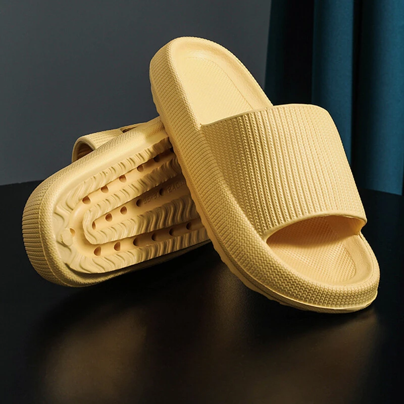 Unisex Yellow Cloud Slides ✨️