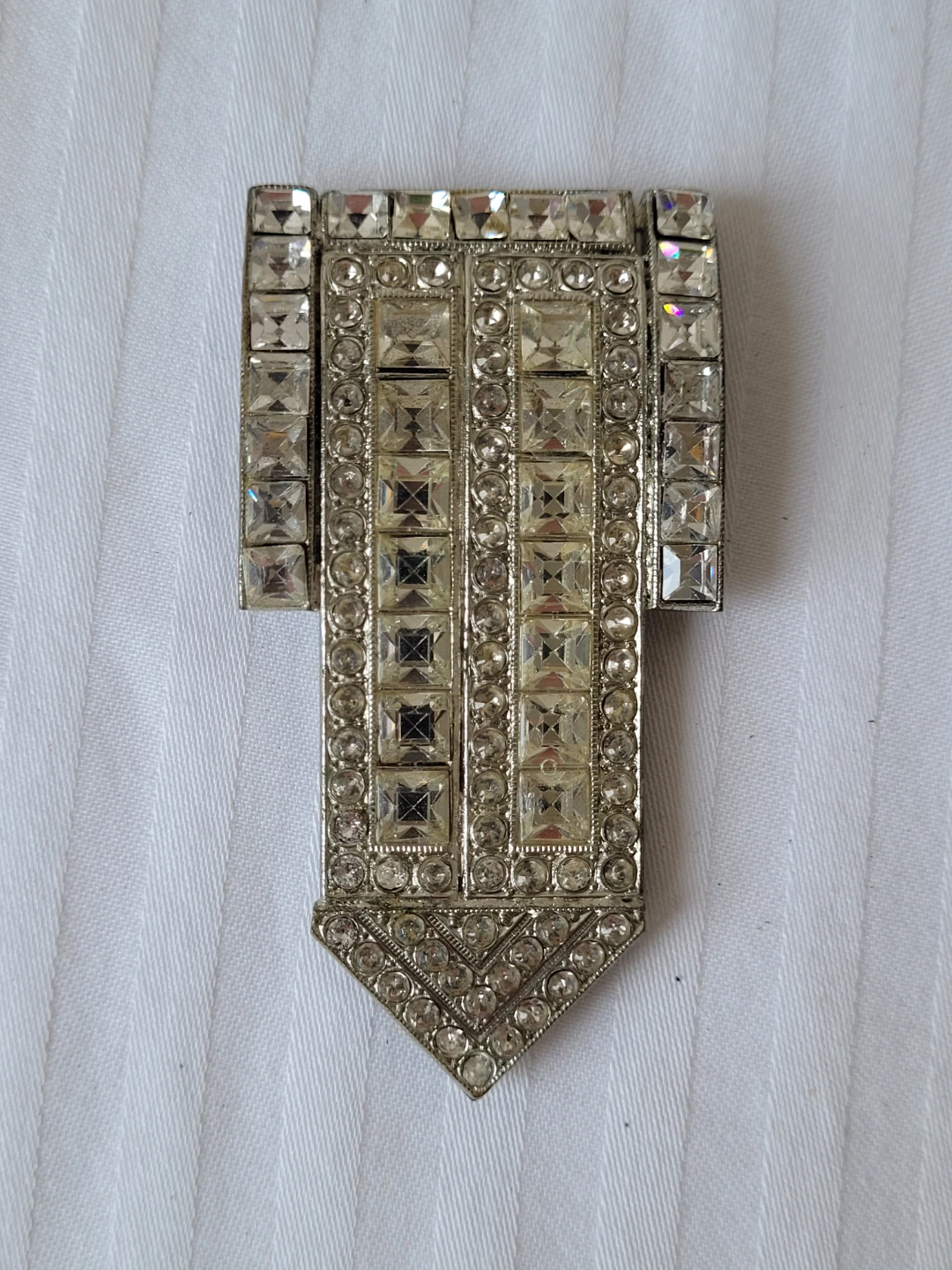 Vintage Rhinestone Art Deco clip - photo 2