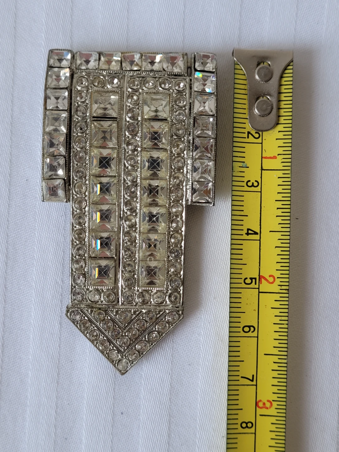 Vintage Rhinestone Art Deco clip - photo 5