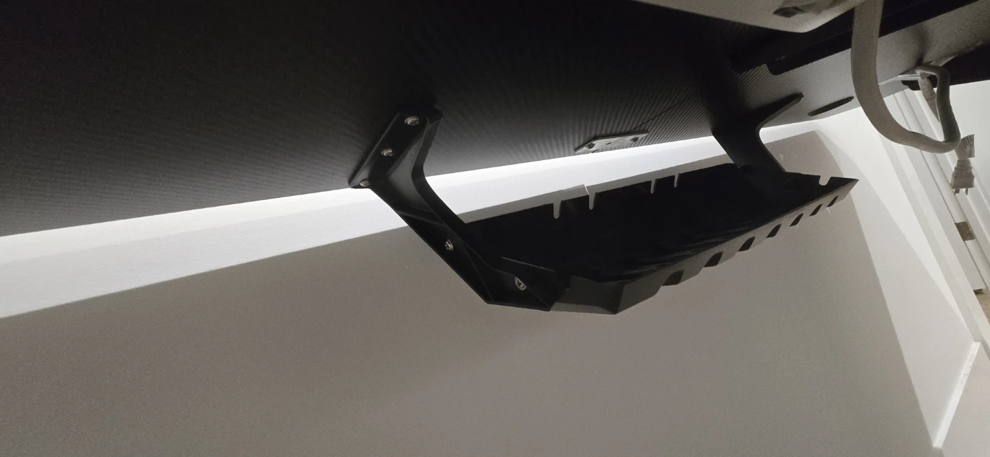 Black Gaming Desk with Cable Management Tray - photo 2