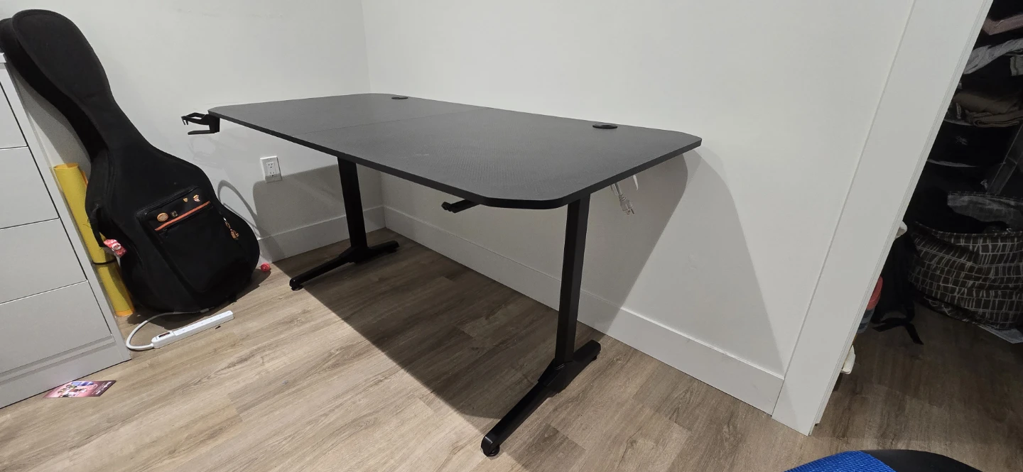 Black Gaming Desk with Cable Management Tray - photo 4