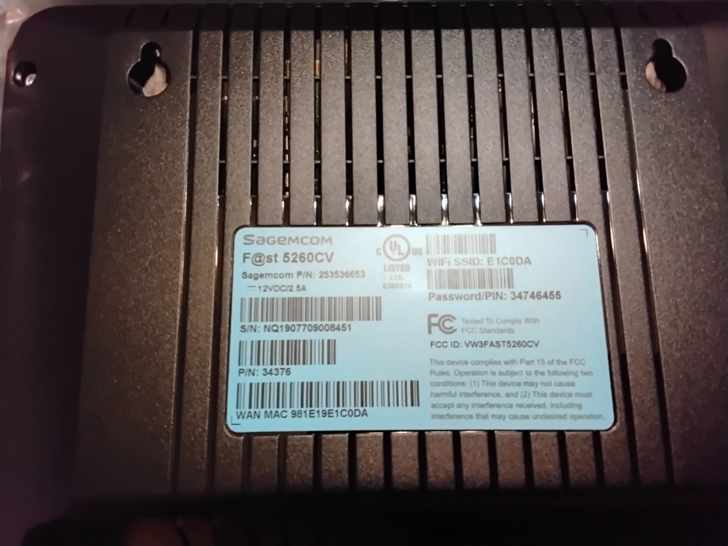 Sagemcom F@st 5260CV WiFi Router - photo 2
