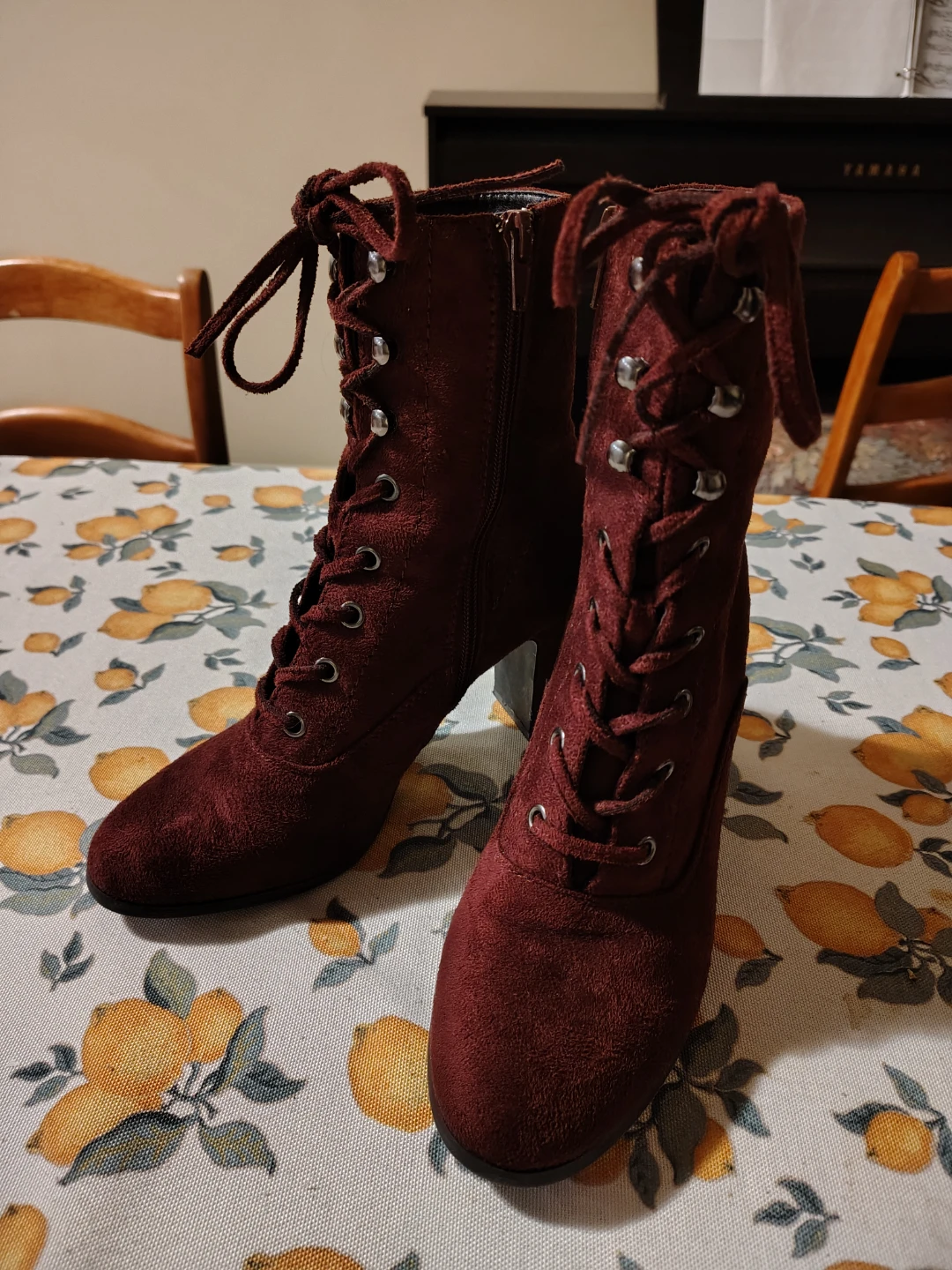 Maroon Suede Lace-up Heeled Boots Aldo - 6.5 - photo 3