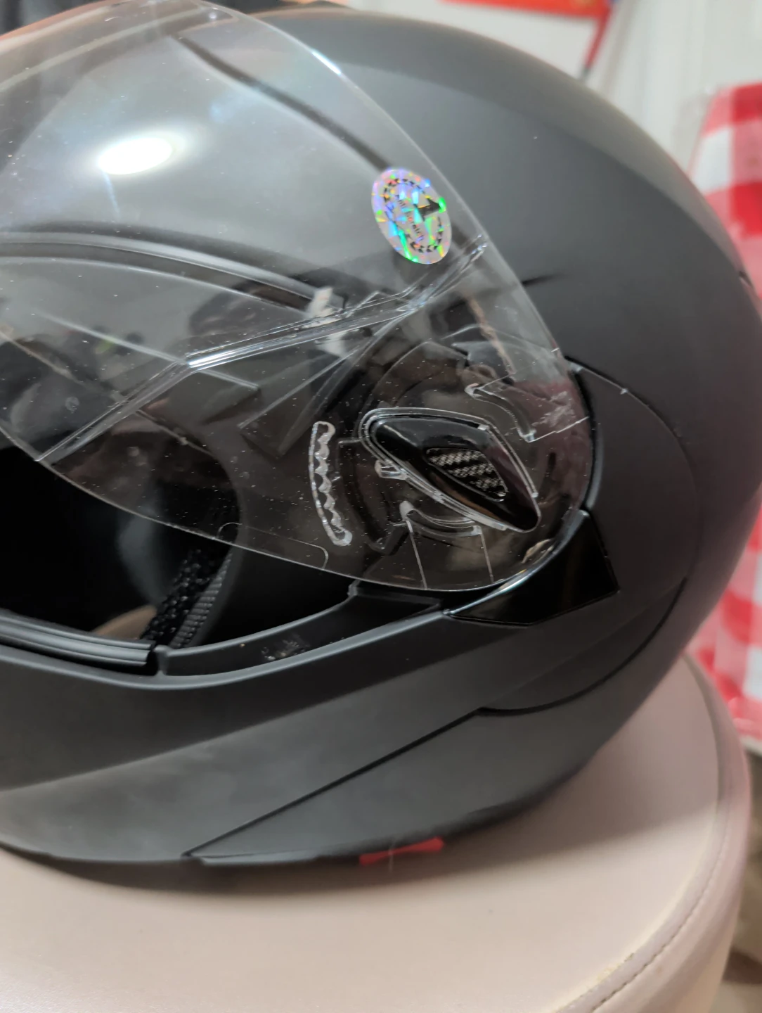 Matte Black Full Face Motorcycle Helmet - Size M - photo 3