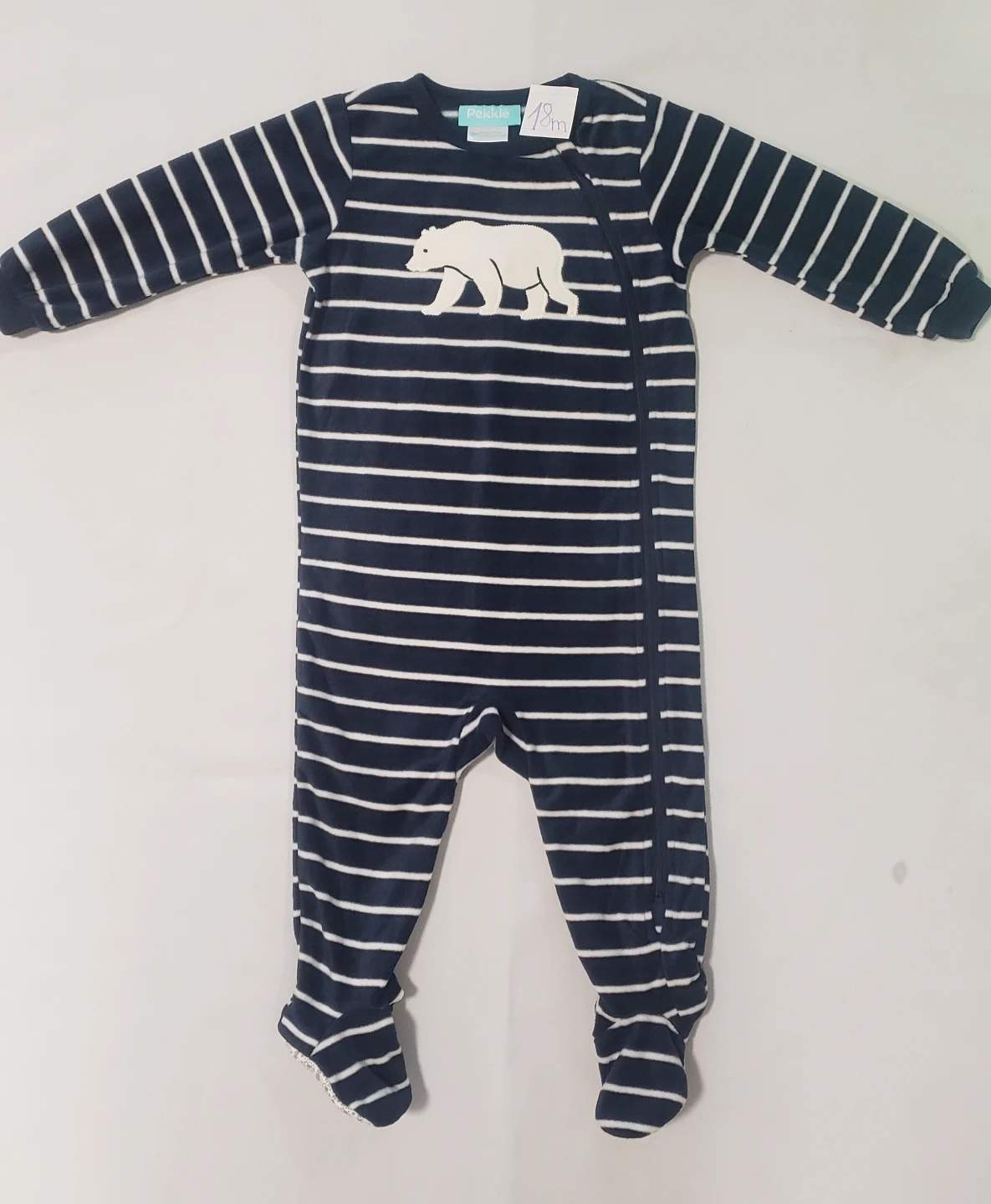 Brand new Pekkle Navy Striped Polar Bear Kids Pyyamas