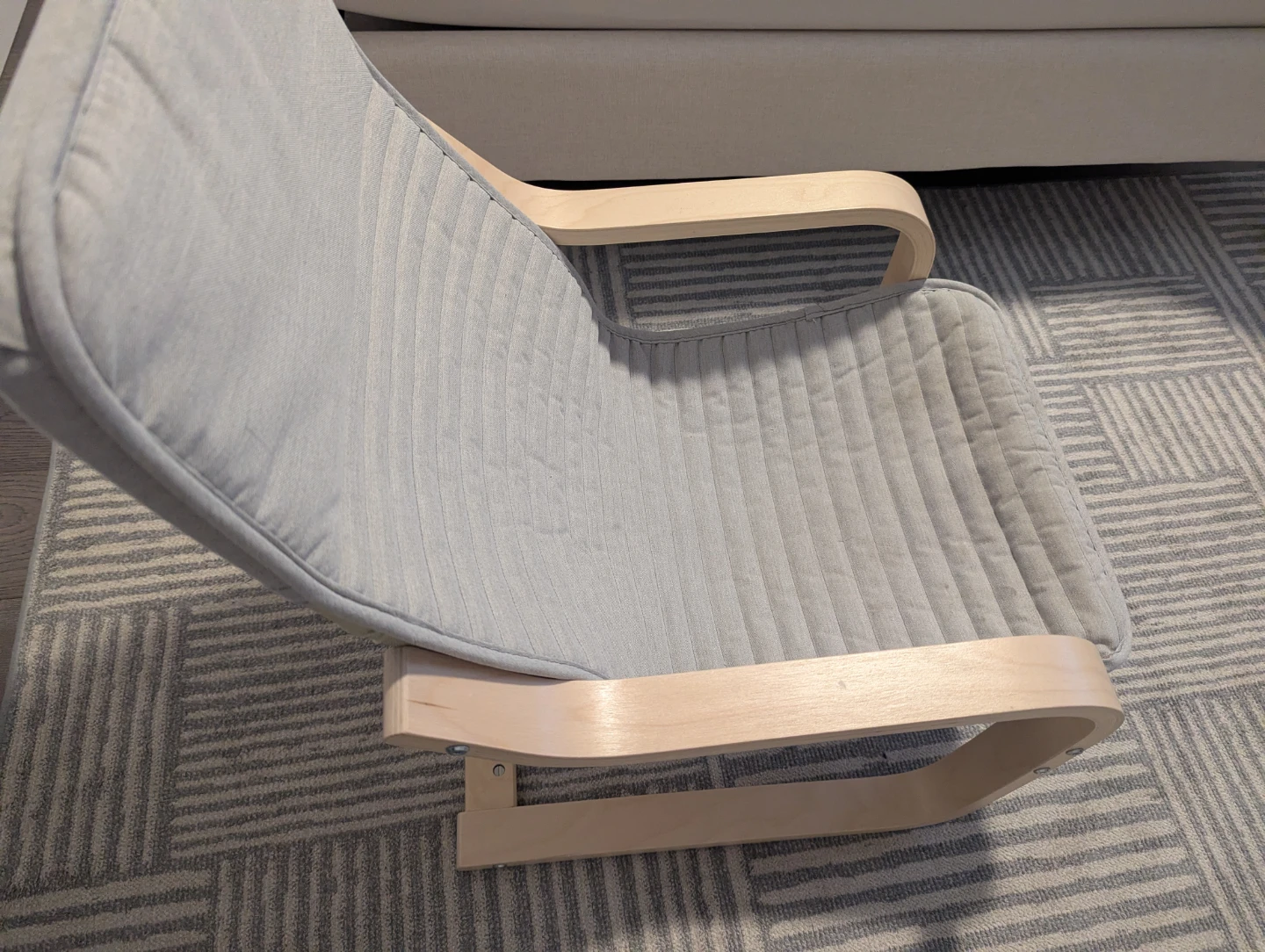 IKEA POÄNG Kid's Armchair - Birch Veneer/Knisa Light Beige - photo 5