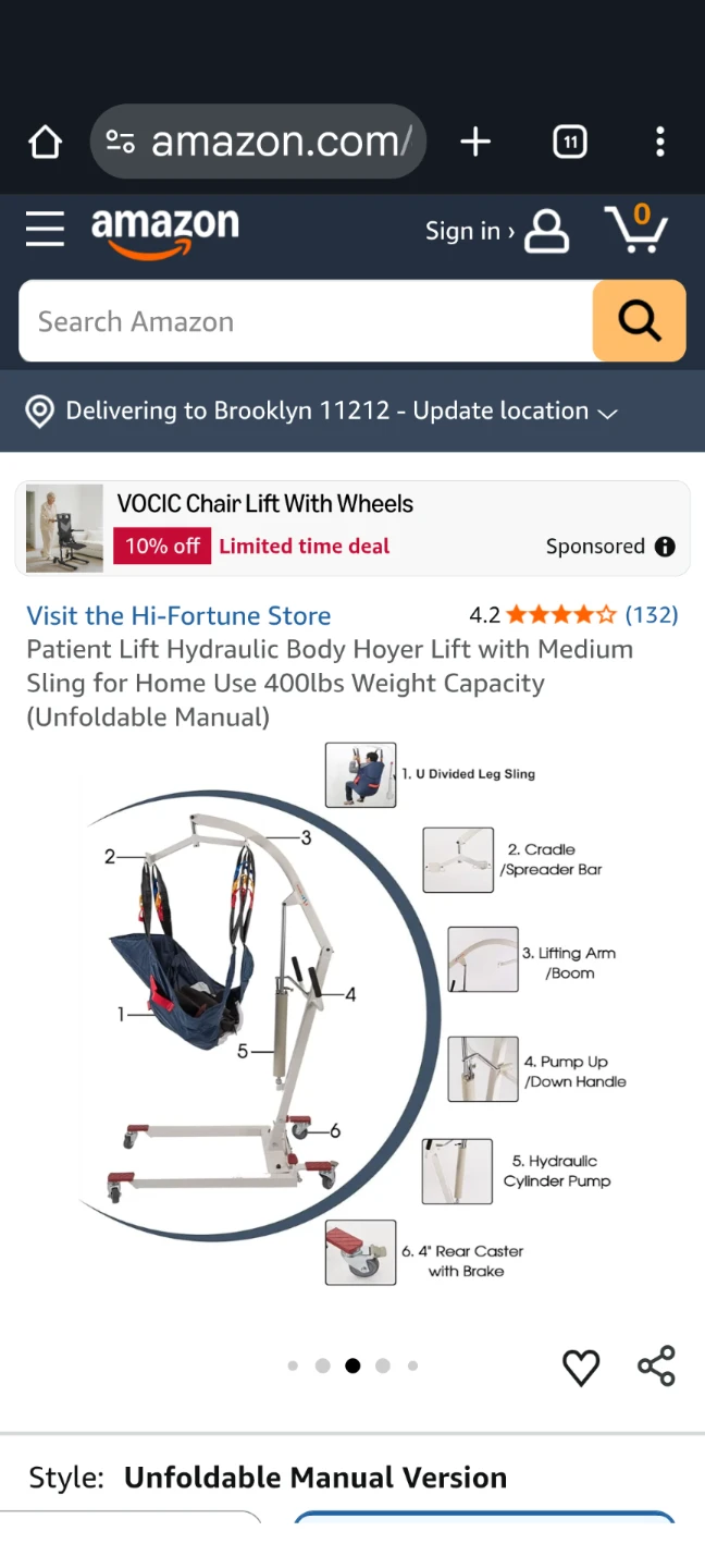 VOCIC Patient Lift Chair With Wheels